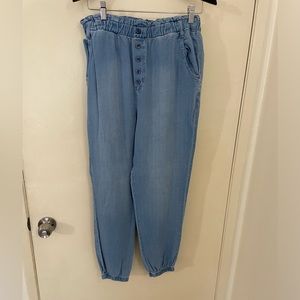 Denim joggers, size M (like new)